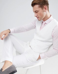 Приталенный жилет кремового цвета с принтом на подкладке ASOS DESIGN Wedding - Кремовый