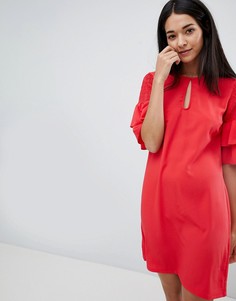 Платье с вырезом капелькой и ярусными рукавами Vila - Розовый