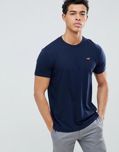 Темно-синяя футболка с логотипом в виде ласточки Hollister - Темно-синий