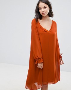 Платье с завязками на рукавах Soaked In Luxury - Оранжевый