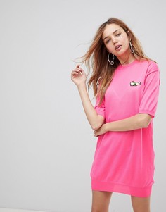 Вязаное платье с вышивкой Love Moschino - Розовый