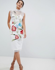 Платье миди с цветочной вышивкой Hope &amp; Ivy - Белый