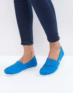 Парусиновые туфли кобальтового цвета TOMS Alpargata - Синий