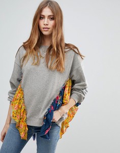 Свитер с цветочной отделкой Free People Shes Just Cute - Серый