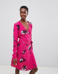 Платье с запахом и цветочным принтом Vila - Фиолетовый