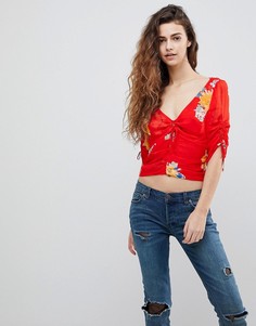 Блузка с цветочным принтом Free People Love To Love - Красный