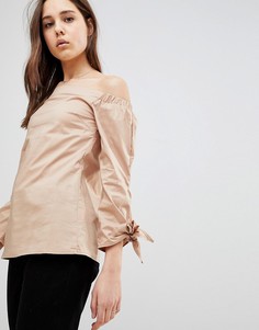 Топ с открытыми плечами и длинными рукавами Glamorous - Коричневый