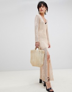 Кружевное платье миди Its Like This Free People - Кремовый