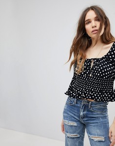 Блузка в горошек Free People - Черный