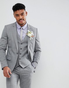 Серый блейзер скинни в клетку River Island Wedding - Серый