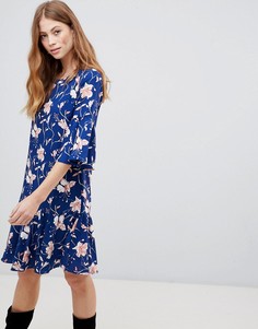 Платье с цветочным принтом и заниженной талией Vila - Мульти