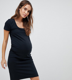 Платье из органического хлопка с короткими рукавами Mamalicious - Черный Mama.Licious