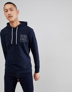 Трикотажный худи с логотипом Jack &amp; Jones - Темно-синий