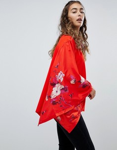 Топ с цветочным принтом и рукавами летучая мышь Free People Sydneys - Оранжевый