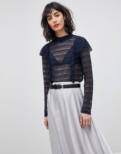 Блузка в полупрозрачную полоску Vero Moda - Темно-синий