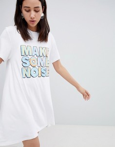 Платье-футболка Make Some Noise House Of Holland - Белый