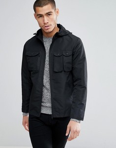 Куртка Харрингтон с капюшоном и 4 карманами Brave Soul - Черный