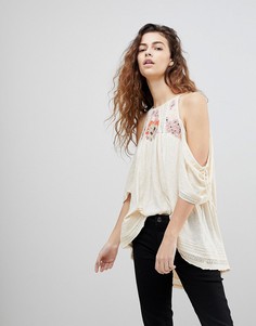Блузка с открытыми плечами Free People Fast Times - Белый