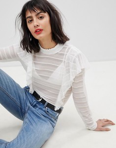 Блузка в полупрозрачную полоску Vero Moda - Белый