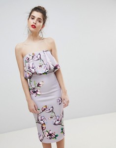 Платье с принтом и оборками True Violet - Фиолетовый