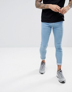 Светлые укороченные джинсы обтягивающего кроя Hoxton Denim - Синий