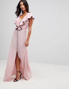 Платье макси с оборками Millie Mackintosh - Розовый
