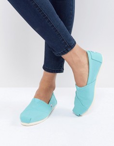 Бирюзовые парусиновые туфли TOMS Alpargata - Синий