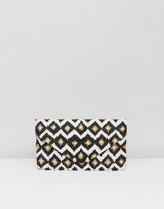 Сумка-клатч с принтом и бисером Clutch Me By Q - Мульти