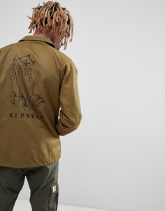 Зеленая куртка с принтом RIPNDIP - Зеленый