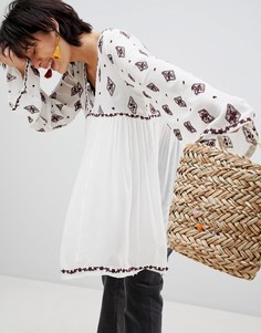 Блузка с принтом Free People - Белый
