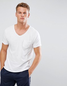 Базовая футболка с V-образным вырезом необработанными краями Brave Soul - Белый