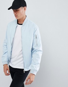 Нейлоновый бомбер на молнии D-Struct - Синий