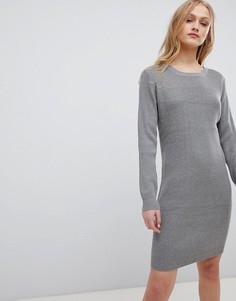 Трикотажное платье в рубчик Blend She Mila - Серый