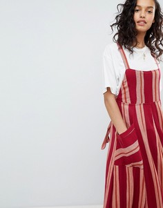 Платье макси в полоску Free People Chanti - Красный