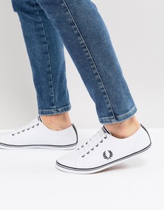 Белые кожаные кеды с окантовкой Fred Perry Kingston - Белый