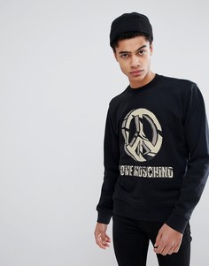 Свитшот с символом мира Love Moschino - Черный