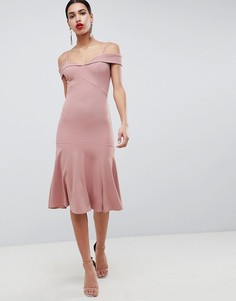 Платье с открытыми плечами Club L - Розовый