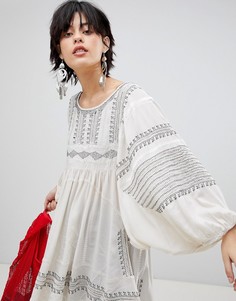 Туника с вышивкой Free People Wild One - Белый