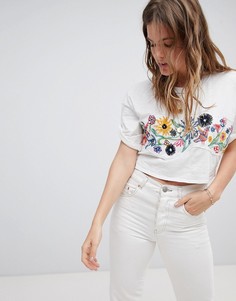 Футболка с вышивкой Free People Garden Time - Белый