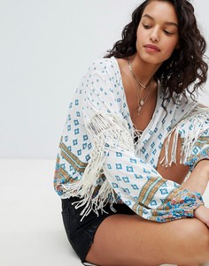 Блузка с принтом Free People - Белый