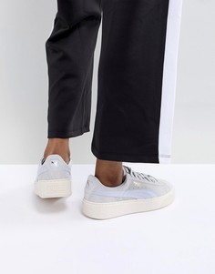 Бело-синие замшевые кроссовки Puma - Белый