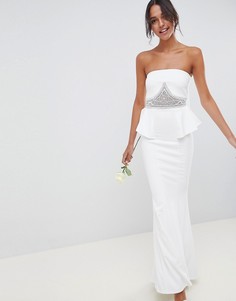 Платье макси с декоративной отделкой City Goddess Wedding - Белый