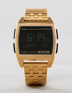 Золотистые электронные наручные часы Nixon A1107 - Золотой