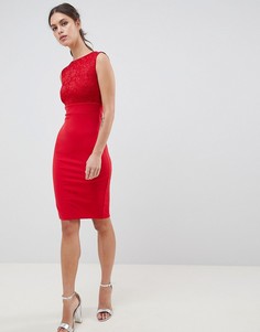 Кружевное платье миди без рукавов City Goddess - Красный