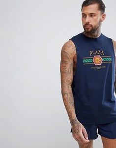 Футболка без рукавов с принтом ASOS DESIGN - Темно-синий