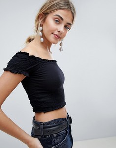 Топ с открытыми плечами New Look - Черный