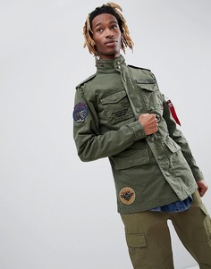 Зеленая куртка с нашивкой Alpha Industries Huntington M65 - Зеленый