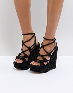 Босоножки на танкетке Kurt Geiger - Черный