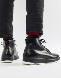 Черные кожаные ботинки со шнуровкой ASOS DESIGN - Черный