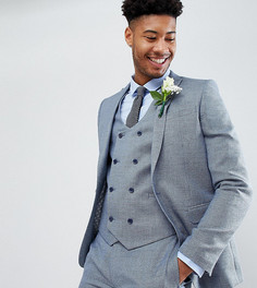 Синий фактурный пиджак зауженного кроя ASOS TALL Wedding - Синий